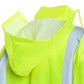 Neon yellow UHV563 HiVis bomber jacket with reflective stripes and removable fleece