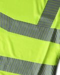 Neon yellow safety vest with gray stripes for UHV997 Women’s HiVis Short Sleeve Tee
