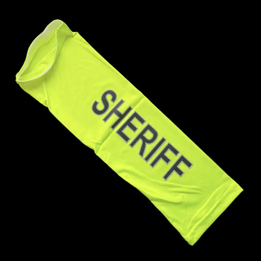 Neon yellow sheriff armband ID Sleeve for first responders, police, and firefighter use