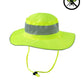 Neon yellow UHV503 HiVis Bucket Hat with gray band and chin strap featuring Perimeter™ Insect Guard