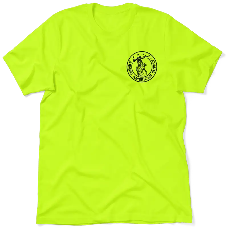 Neon yellow t-shirt from Mugshot, perfect for safety and visibility outdoors