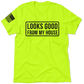 Neon yellow t-shirt from Looks Good showcasing vibrant safety yellow color