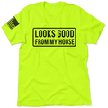 Neon yellow t-shirt from Looks Good showcasing vibrant safety yellow color