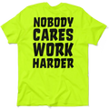 Neon yellow t-shirt from Nobody Cares, perfect safety yellow t-shirt for visibility