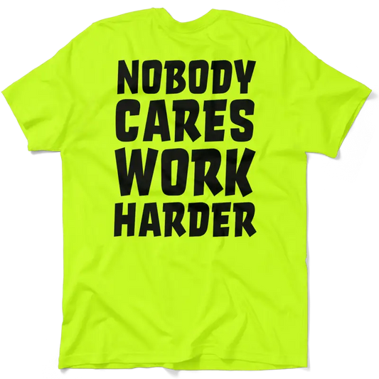 Neon yellow t-shirt from Nobody Cares, perfect safety yellow t-shirt for visibility