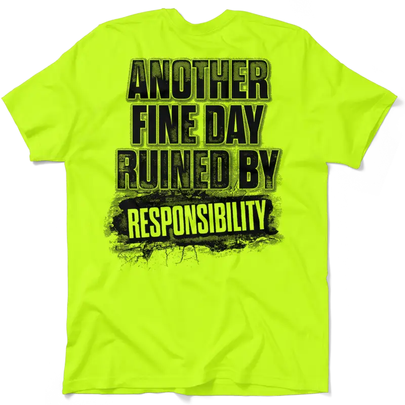 Neon yellow t-shirt from Responsibility featuring vibrant safety yellow color