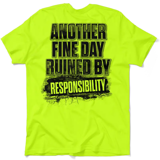 Neon yellow t-shirt from Responsibility featuring vibrant safety yellow color