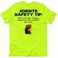 Neon yellow t-shirt from Jobsite designed for visibility and safety in any environment