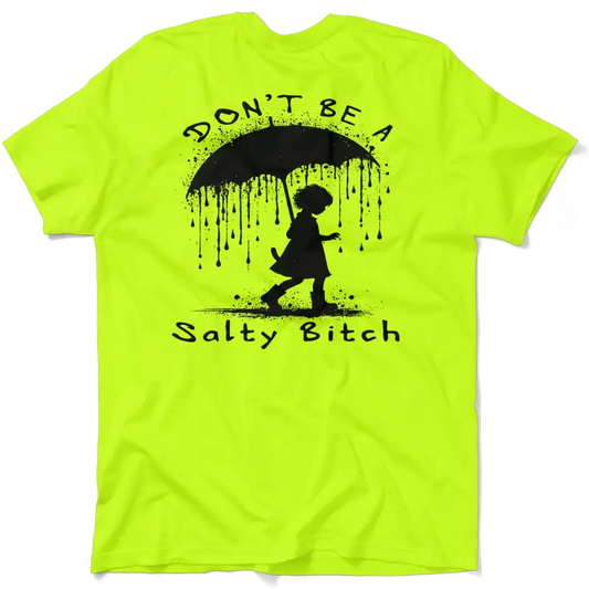 Neon yellow t-shirt from Salty in safety yellow for enhanced visibility and style