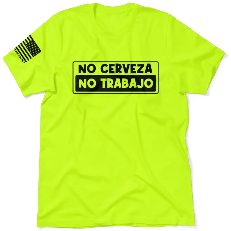 Neon yellow t-shirt from the No Cerveza collection, perfect safety yellow wardrobe staple