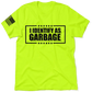 Neon yellow hi-vis t-shirt from Identify as Garbage for enhanced visibility and safety