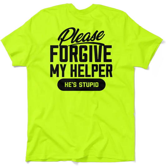 Neon yellow t-shirt from My Helper, a vibrant safety yellow essential for visibility