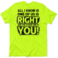 Neon yellow t-shirt with a funny message, perfect safety yellow fashion statement