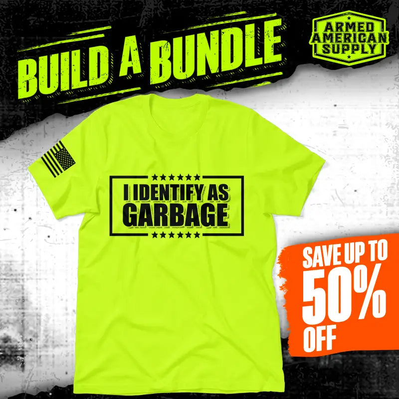 Neon yellow hi-vis t-shirt with humorous slogan for visibility and fun