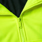 Neon yellow zipper detail on UPA542 HiVis 1/4 Zip Soft Shell Pullover