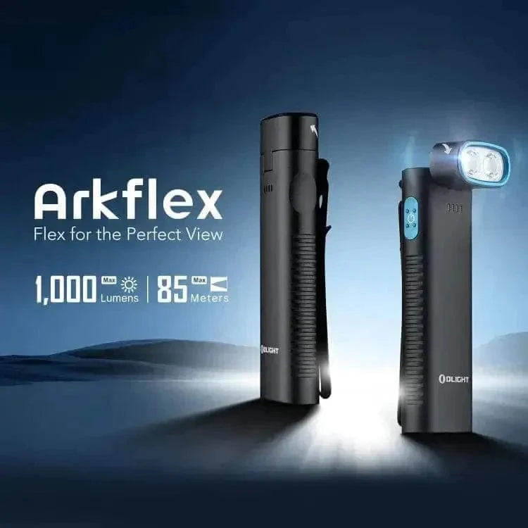 Chief Miller Flashlights OLIGHT ARKFLEXBK Arkflex Adjustable Right Angle Flashlight - Black Apparel