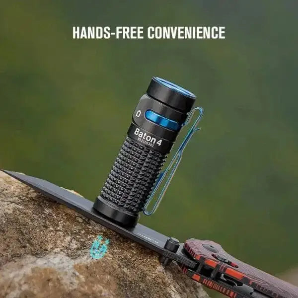 OLIGHT BATON4KITBK Baton 4 Powerful EDC Flashlight 1300 Lumens - Black - Premium (With Charging Case) - Chief Miller Apparel