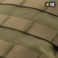 Olive-colored tactical MOLLE webbing on M-Tac Assault Pack with large main zippered compartments