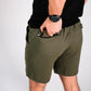 Olive green Carrier Shorts Mk.II with concealed carry design from Arrowhead Tactical Apparel