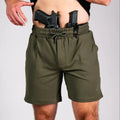 Olive green carrier shorts for concealed carry by Arrowhead Tactical Apparel