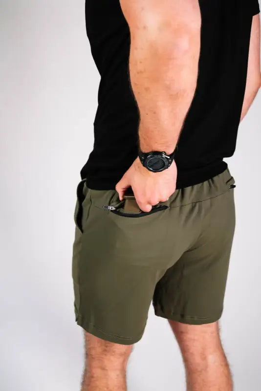 Olive green Carrier Shorts Mk.II for concealed carry from Arrowhead Tactical Apparel