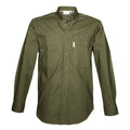 Olive green Adventure Safari Shirt for Men with chest pockets and long sleeves