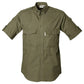 Olive green Shooter Shirt for Men with short sleeves and chest pockets for functionality