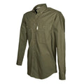 Olive green Adventure Safari Shirt for men with chest pockets and long sleeves