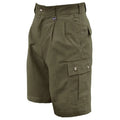 Olive green cargo shorts for men, ideal for first responders and firefighters