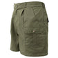 Olive green Pro Hunter Shorts for Men featuring multiple pockets and pleated front