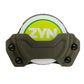 Olive green Zyn Can Holder with circular logo display window design