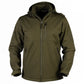 Olive green tactical jacket Alpha with hood and hand pocket for outdoor activities