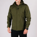 Olive green hooded tactical jacket with hand pockets from Tactical Jacket Alpha