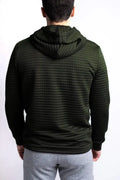 Olive green quilted Standoff Concealment Hoodie Mk.II with hand pocket for discreet concealment