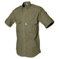 Olive green Shooter Shirt for Men with functional cross-stitched epaulettes and chest pockets