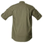 Olive green Shooter Shirt for men with functional cross-stitched epaulettes and short sleeves