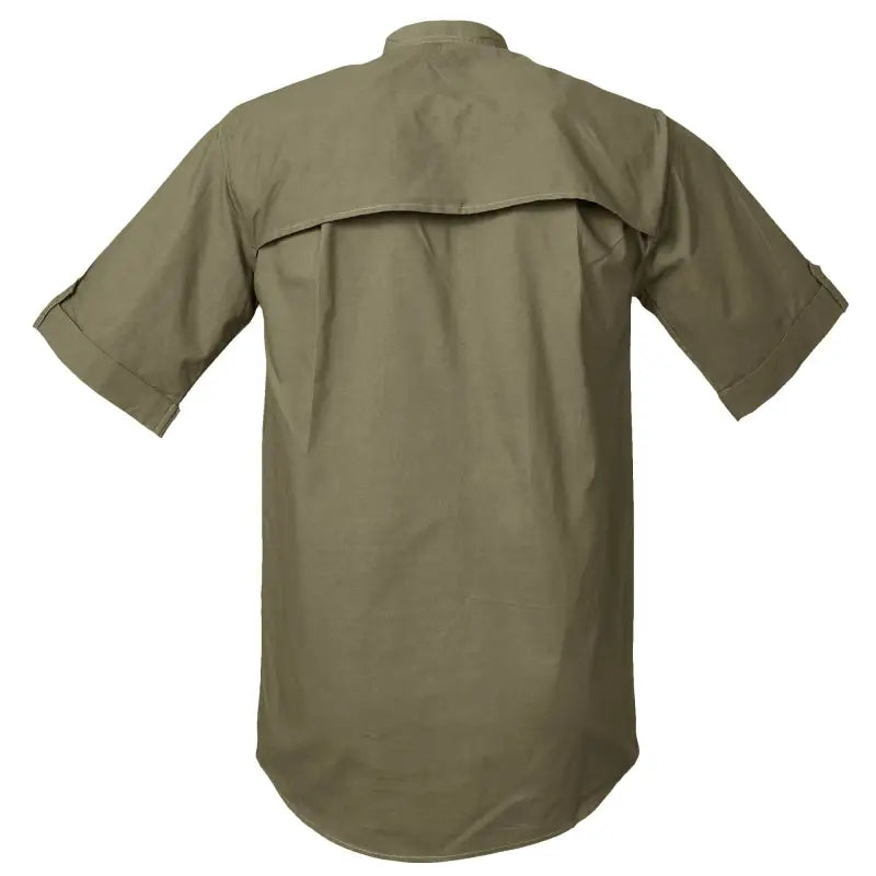 Olive-green Adventure Safari Shirt for Men with back vent and two chest pockets