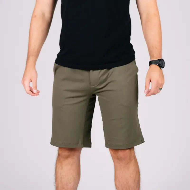 Olive green Carrier Shorts Mk.II with concealed carry design from Arrowhead Tactical Apparel