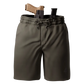 Olive-green Carrier Shorts Mk.II with holstered handgun for concealed carry by Arrowhead Tactical Apparel