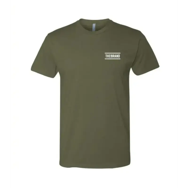 Olive green Off Duty Essential Tee featuring THEBRAND text on the chest