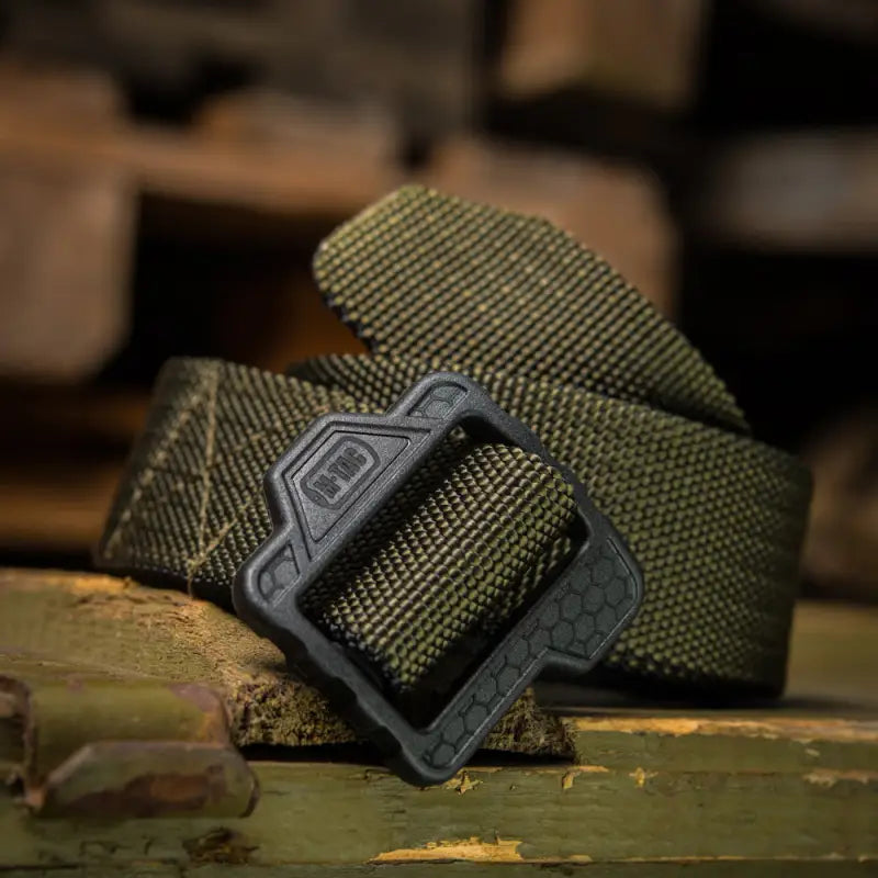 Olive green M-Tac Double Sided Lite Tactical Belt with black plastic buckle