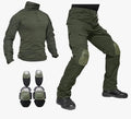 Olive green Crusader 2.0 tactical uniform with knee pads and pants included for first responders