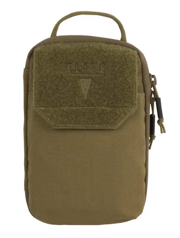 Olive green tactical pouch for first responders, EDC pocket organizer with zipper closure