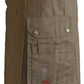 Olive green tactical utility kilt with cargo pockets and belt loops for versatile wear