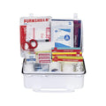Open first aid kit for first responders, firefighters, and police safety situations