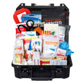 Open black case of Medical Kit with Lightweight and Waterproof Black Case for first responders