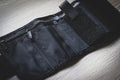 Open black nylon wallet for first responders, firefighters, and police concealed carry