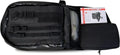 Open black tactical bag for first responders, firefighter, and police medical kits