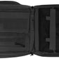 Open black tactical medical pack designed for first responders and firefighters
