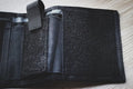 Open black Hide-away Ankle Wallet with Holster for first responders, firefighter, police